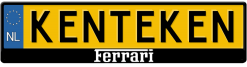 Ferrari wit logo kentekenplaathouder